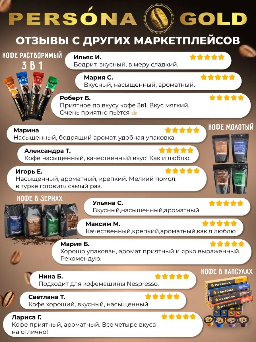 Кофе в зернах Робуста со вкусом Шоколада натуральный Persona Gold 168632408  купить за 915 ₽ в интернет-магазине Wildberries