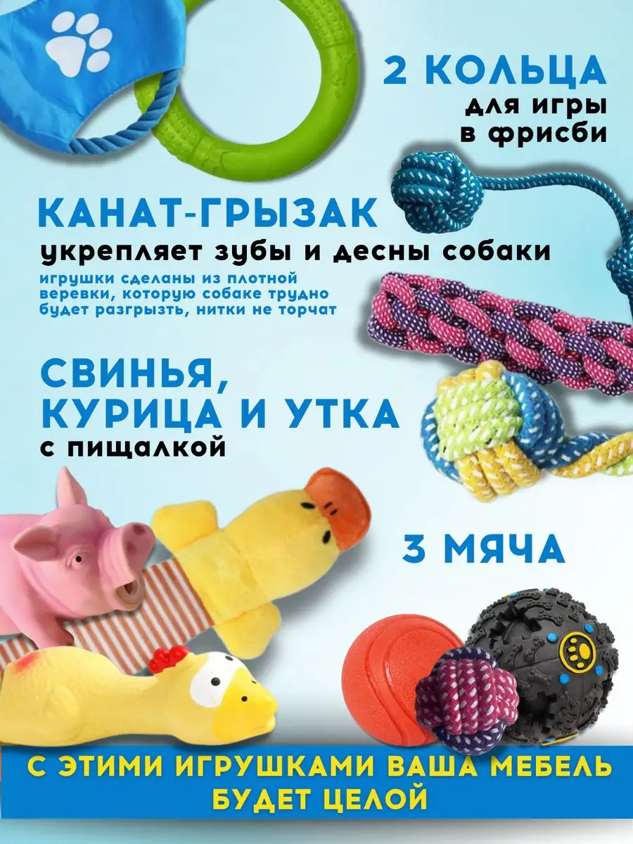 Набор игрушек для собак PERMINKS 168636146 купить в интернет-магазине  Wildberries