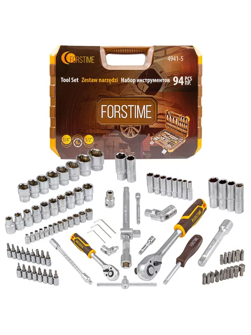 FORSTIME Набор инструментов для автомобиля 94 предмета, 94 шт, в упаковке 6,2 кг, фото 8