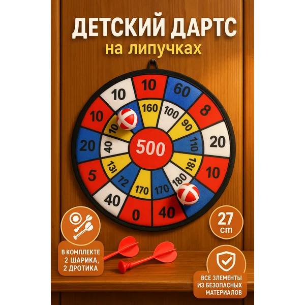 Дартс с дротиками на липучках детский