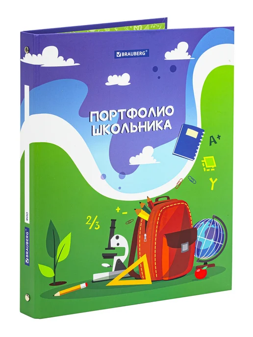 Brauberg Портфолио школьника папка А4 на кольцах для школы 20 файлов, вариант, фото 6
