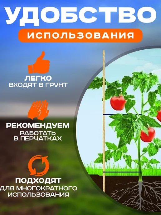 DreamTEX Store Опора для растений 40 штук, d 8 мм, 120 см, бежевый, фото 5