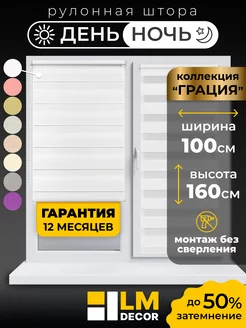 Рулонные шторы День Ночь 100 на 160 жалюзи на окна LM Decor 168800109 купить за 2 819 ₽ в интернет-магазине Wildberries