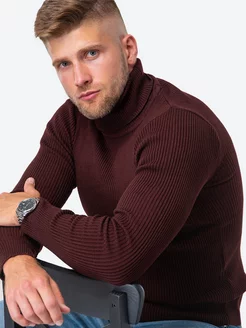 Свитер в рубчик вязаный теплый