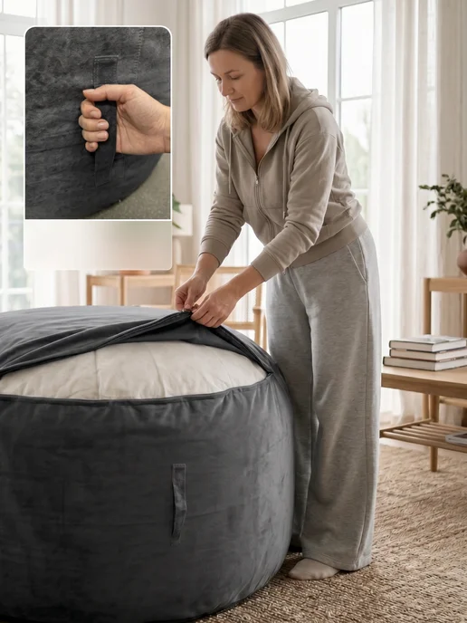 Bubble Bag Пуфик мешок XXL бескаркасное кресло 140х70, вариант, фото 2