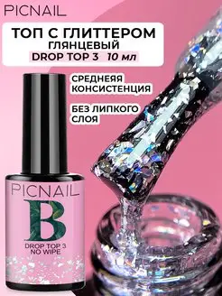 Топ для ногтей глянцевый с глиттером без липкого слоя PICNAIL 168819998 купить за 156 ₽ в интернет-магазине Wildberries