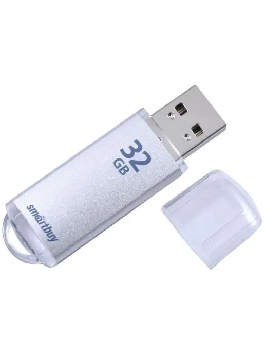 USB накопитель Флеш 32 GB Smart Buy V-Cut Silver