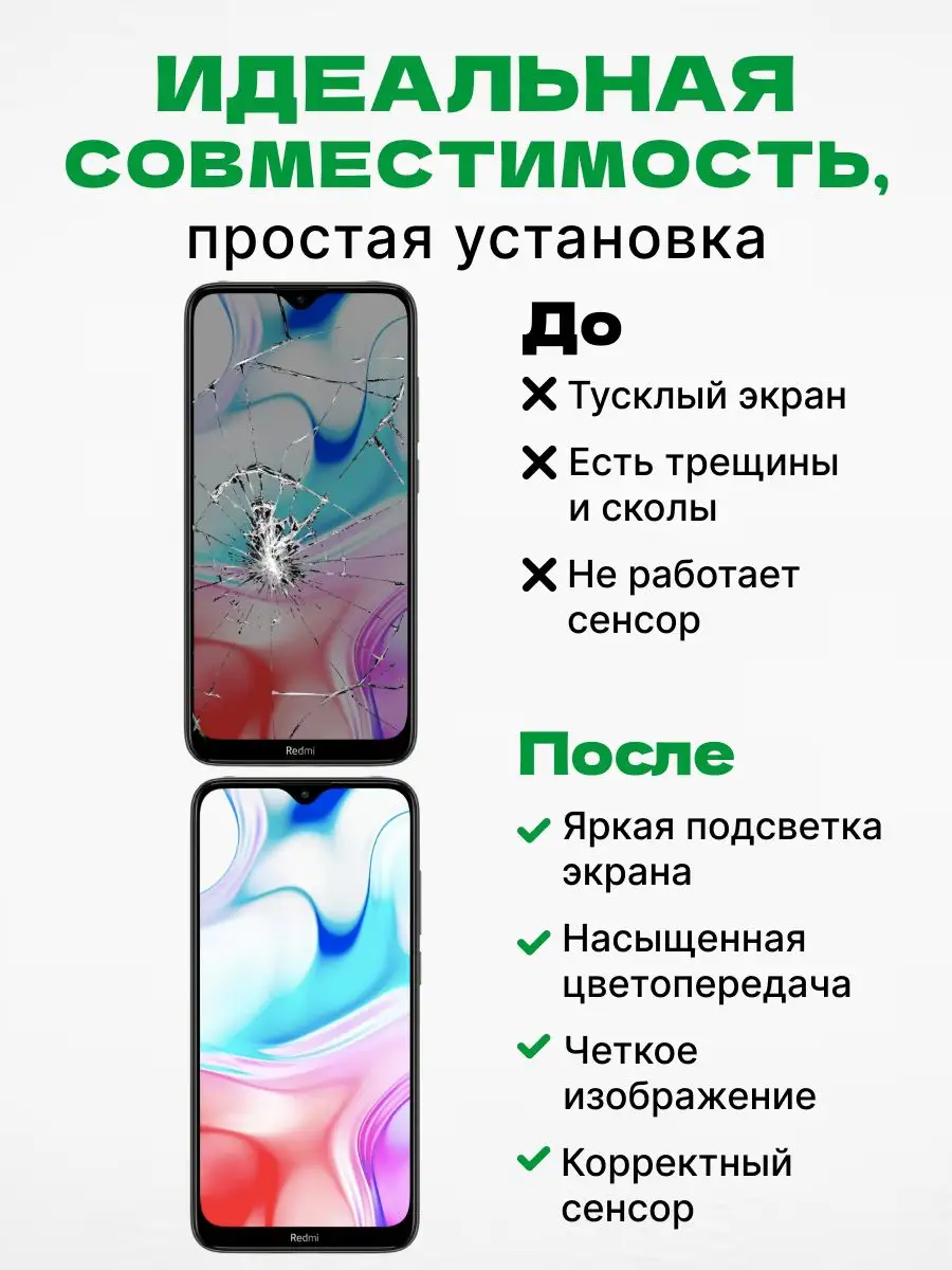 Дисплей Xiaomi Redmi 8/ 8A с тачскрином для мобильного ЗЕТТОН 168933318  купить за 1 181 ₽ в интернет-магазине Wildberries