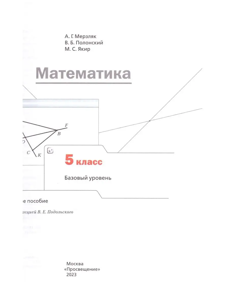 Математика. Базовый уровень. 5 класс. Учебник. Мерзляк просвещение  168953811 купить за 1 113 ₽ в интернет-магазине Wildberries