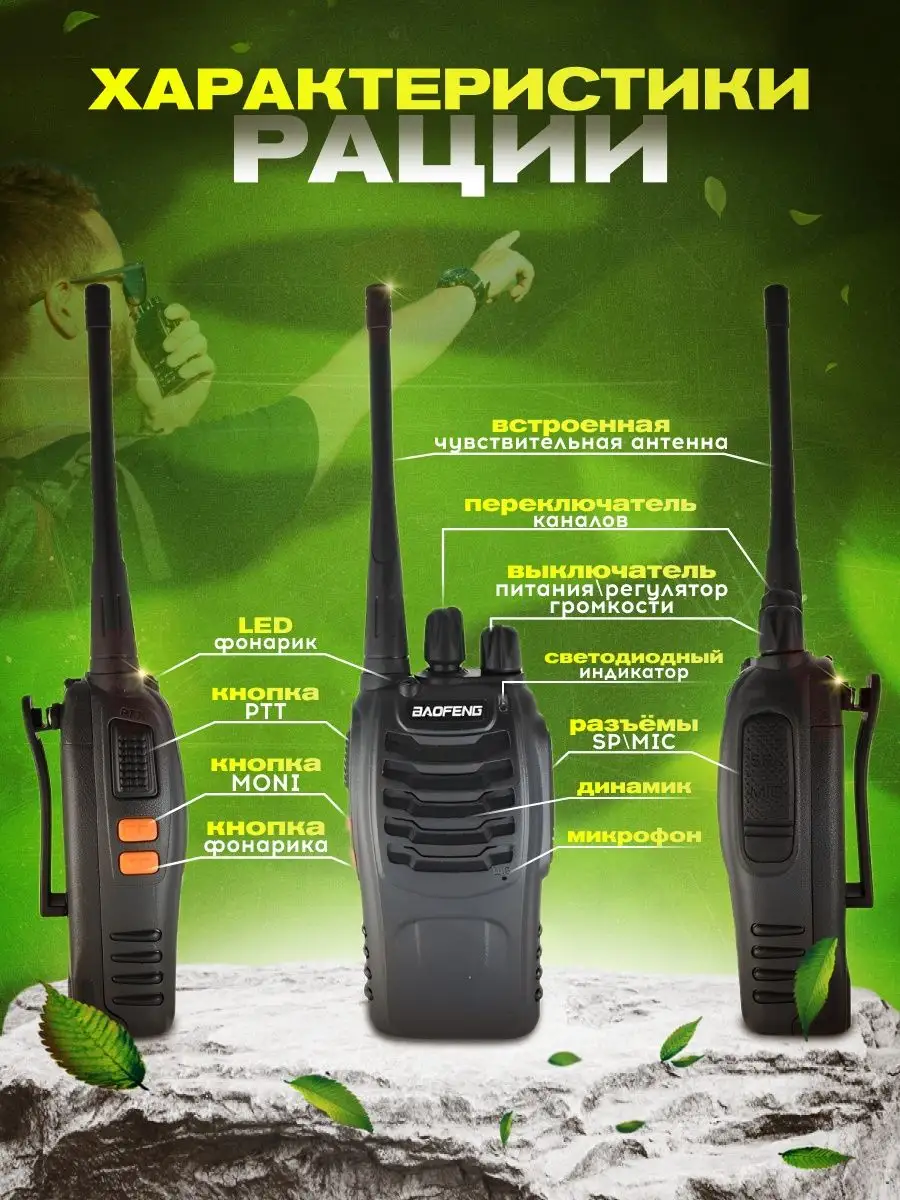 Радиостанция Baofeng BF-888s, 2 рации BAOFENG 168957641 купить за 1 461 ₽ в  интернет-магазине Wildberries