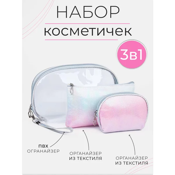 Набор дорожных косметичек 3 в 1
