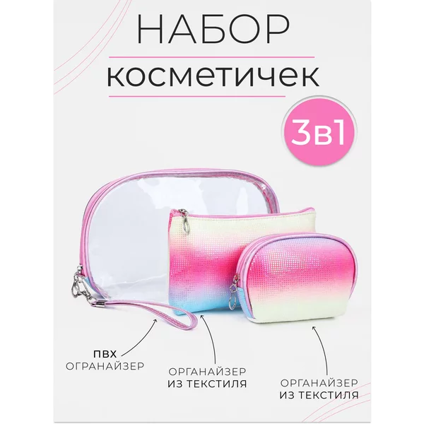 Набор дорожных косметичек 3 в 1