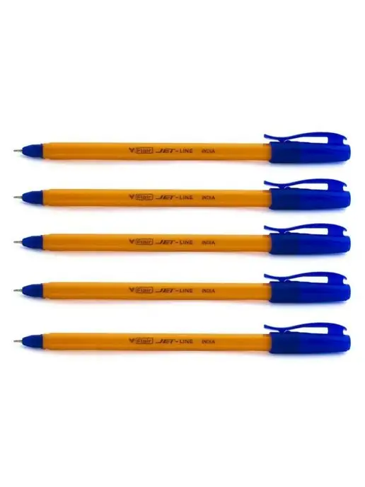 FLAIR Ручка шариковая "JET-LINE ORANGE" 0.7 мм, синяя, 5 шт, 5 шт