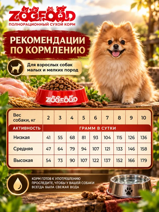Сухой корм Zoofood Вкус- для собак, мелкие, курица, 2,2 кг, фото 4