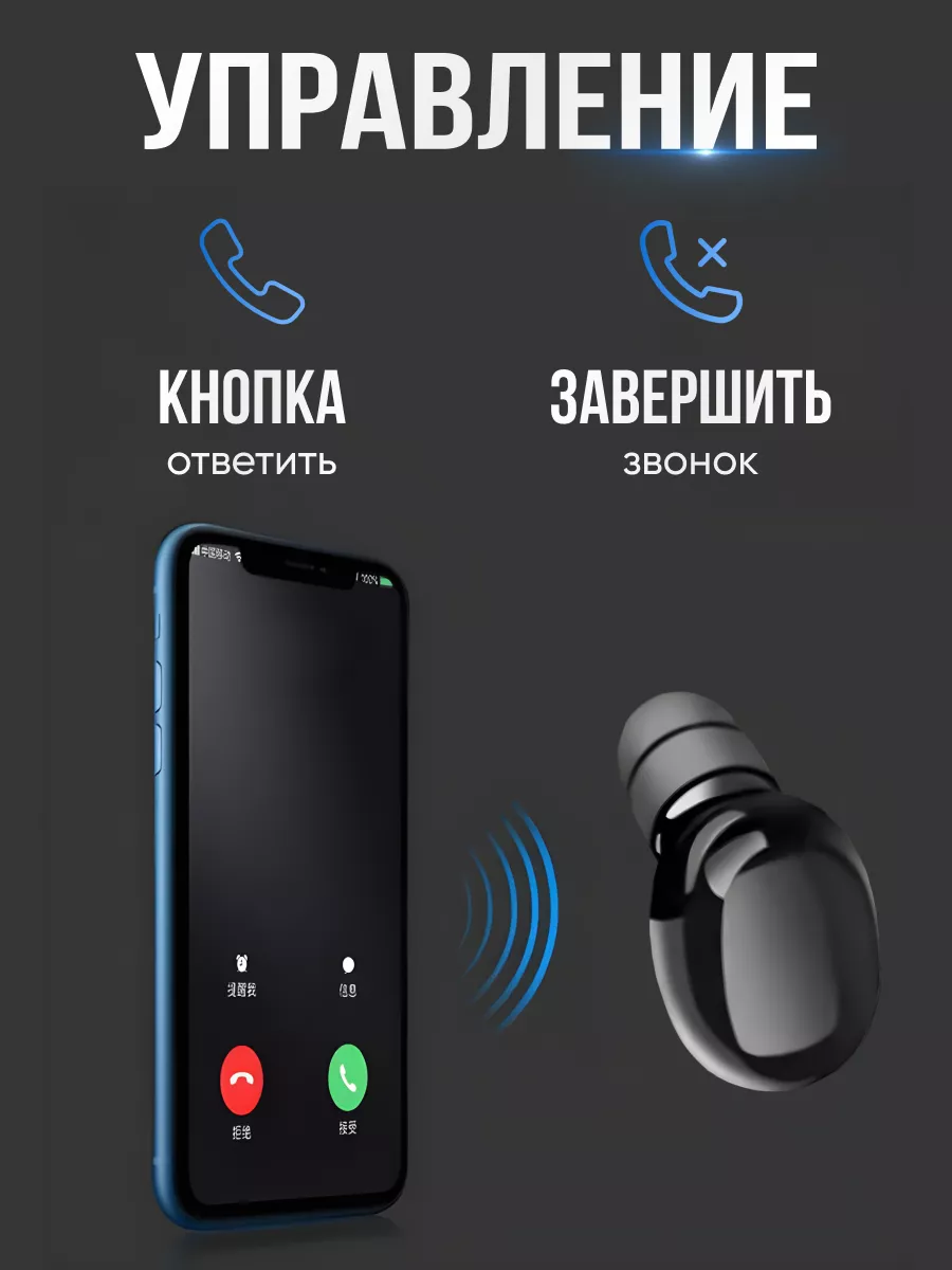 Гарнитура для телефона беспроводная bluetooth моно Earldom 169064579 купить  за 377 ₽ в интернет-магазине Wildberries