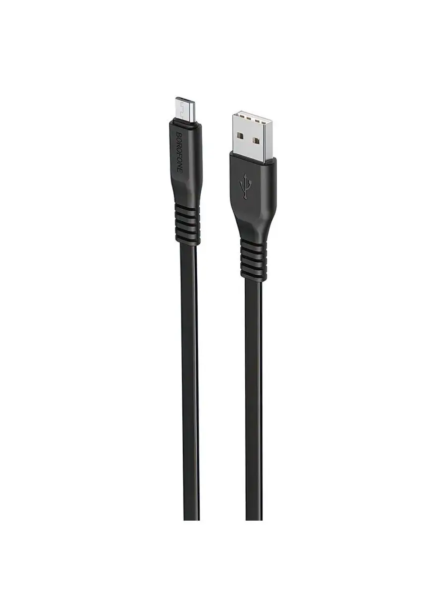 Кабель зарядный для телефона USB MicroUSB 2.4A плоский Borofone 169069343  купить за 191 ₽ в интернет-магазине Wildberries