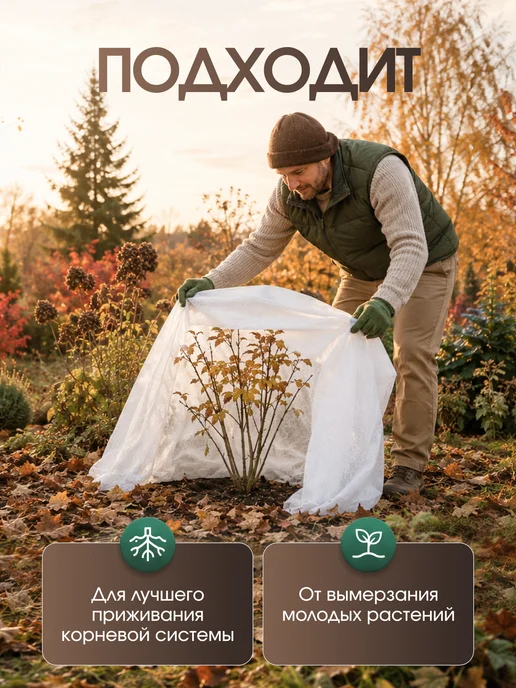 K-Stacy HOME Укрытие на зиму для роз, туй и растений геотекстиль спанбонд, серый, фото 4