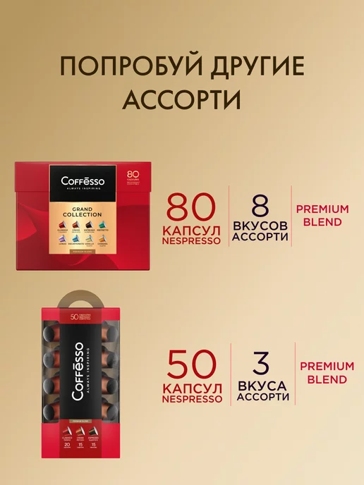 COFFESSO Кофе в капсулах Nespresso набор Ассорти 4 вкуса, 80 шт, 80 шт, фото 5