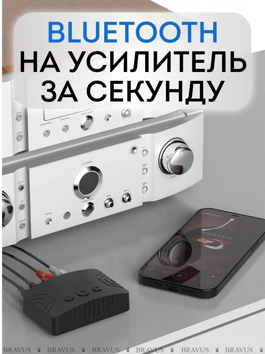 Стерео ресивер bluetooth в машину адаптер приемник для авто Bravus  169075778 купить за 654 ₽ в интернет-магазине Wildberries