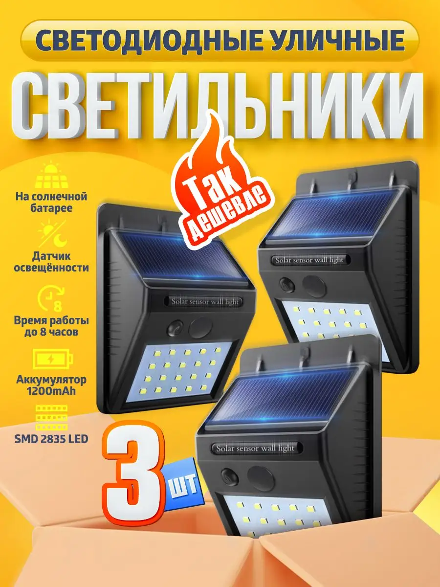 Уличный фонарь на солнечной батарее для дачи WMC Tools 169076350 купить за  722 ₽ в интернет-магазине Wildberries