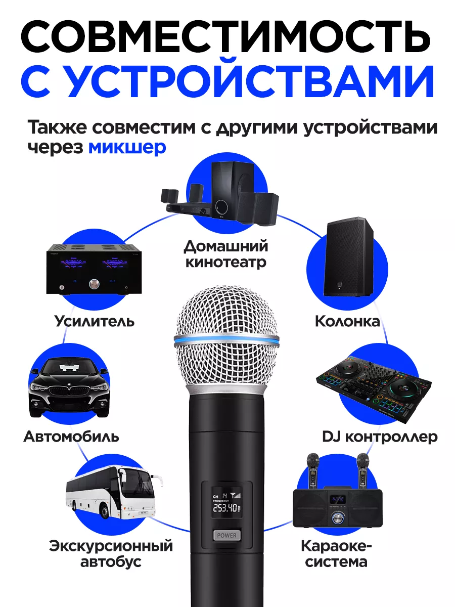 Беспроводной микрофон Беспроводной микрофон 169078990 купить за 1 640 ₽ в  интернет-магазине Wildberries