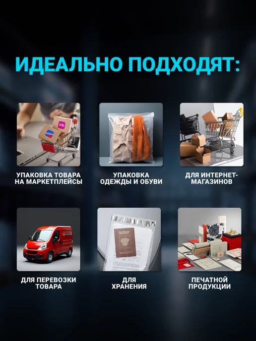 Seller community Курьерский пакет ПРОЗРАЧНЫЙ 660 х 500 мм, 100 шт, 500x600 мм, 100 шт, фото 3
