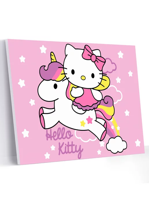 Hobby Paint Mini Hello Kitty Картина по номерам на картоне 15х21 для детей