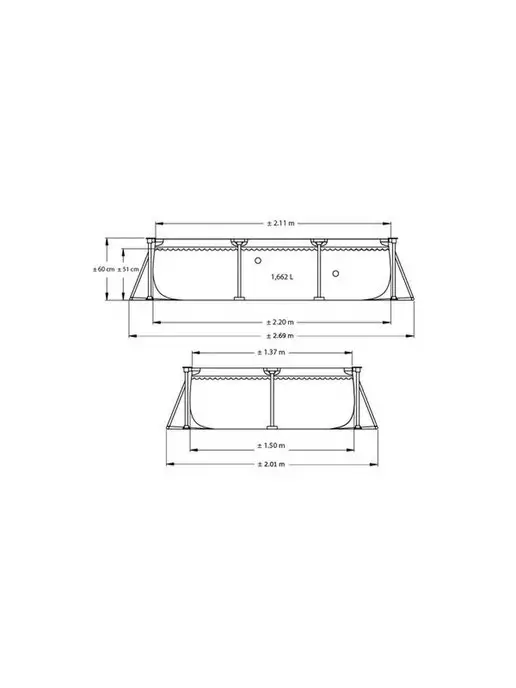 Intex Каркасный бассейн Rectangular Frame 28270, 1662 л, фото 2