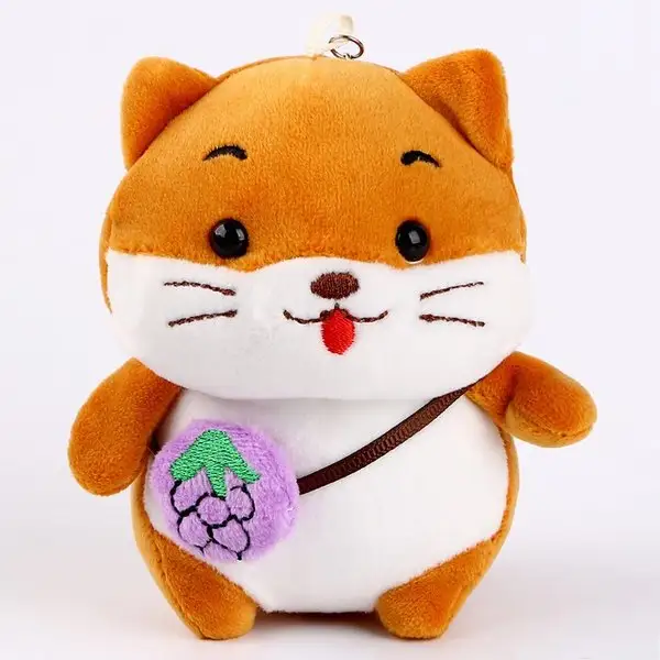 Мягкая игрушка "Хомяк с фруктиком" на брелоке