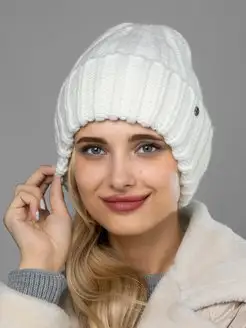 Шапка зимняя на флисе вязаная с отворотом бини Dika Knit 169164889 купить за 656 ₽ в интернет-магазине Wildberries