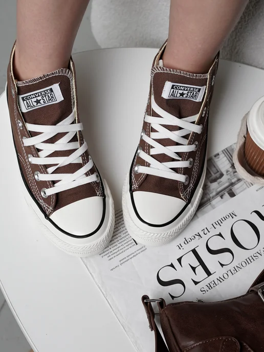 CONVERSE Кеды конверсы коричневые, коричневый, фото 3