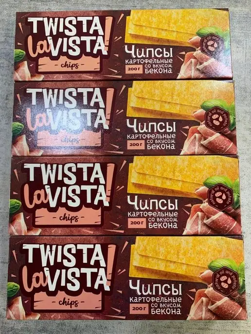 Twista la Vista Чипсы картофельные со вкусом "Бекон", 4 шт по 200 г, 4 шт, 200 г, фото 2