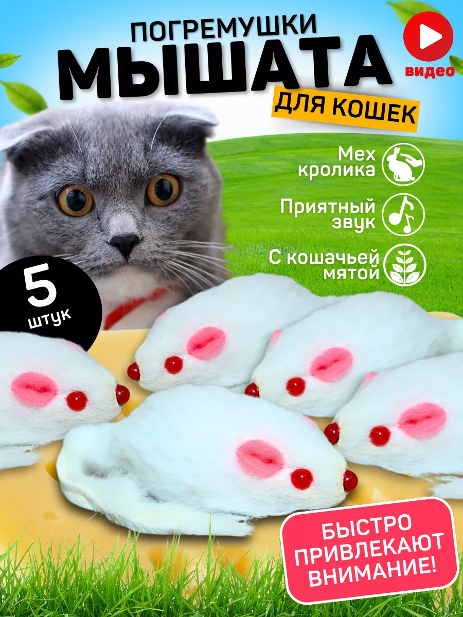 Игрушки для кошек мышки с мятой и погремушкой набор SHIPSHOP 169226016  купить за 153 ₽ в интернет-магазине Wildberries