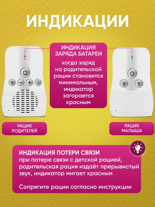Радионяня для новорожденных беспроводная без интернета, вариант, фото 3