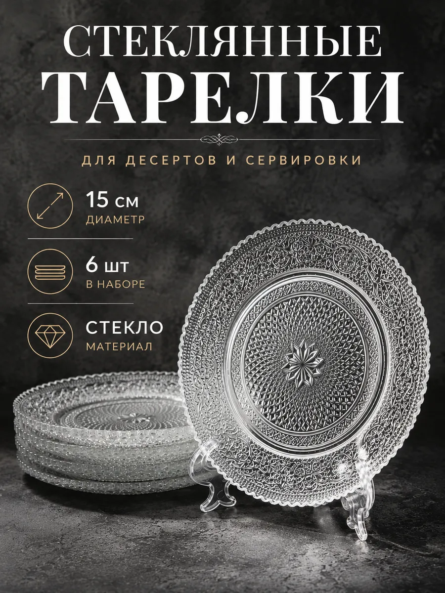 Блюдце чайное для десерта 6 шт