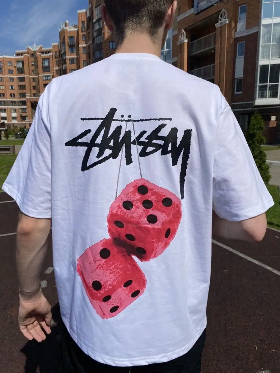 Футболка базовая хлопковая over-size Stussy 169272432 купить в  интернет-магазине Wildberries