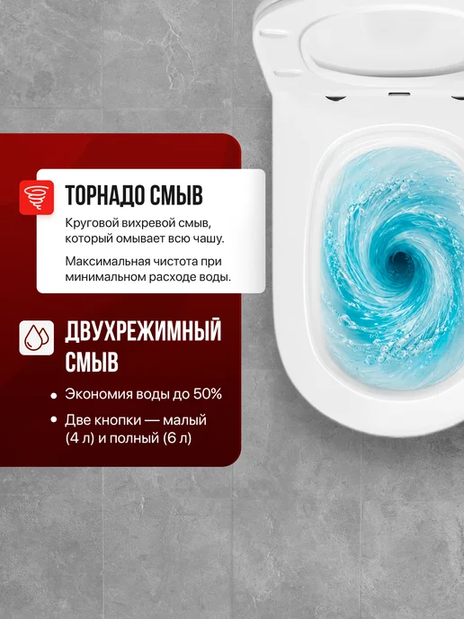 BAUEDGE Подвесной унитаз Bau Nimb безободковый, торнадо, белый, фото 3