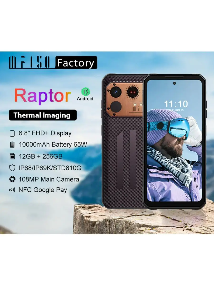 Защищенный смартфон IIIF150 Raptor, 12+256 Gb IIIF150 169290541 купить за  41 059 ₽ в интернет-магазине Wildberries