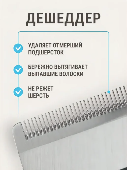 Emotico.Pets Расческа для собак и кошек крупных пород, синий, фото 2