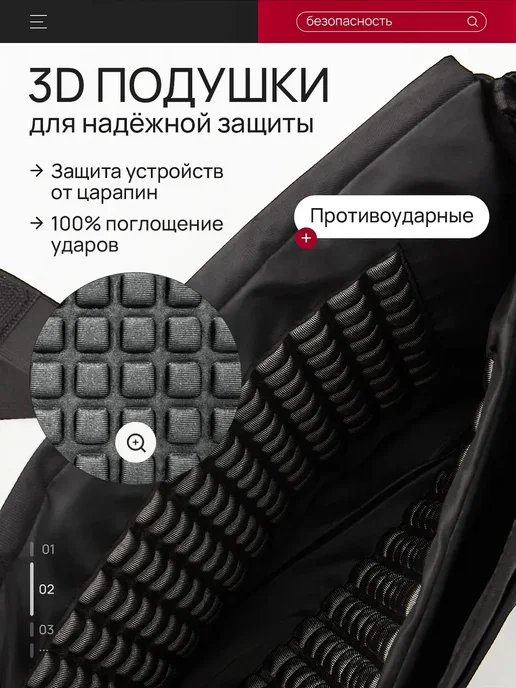 Tuesday team Сумка для ноутбука 15.6 - 16 дюймов женская противоударная, вариант, фото 4