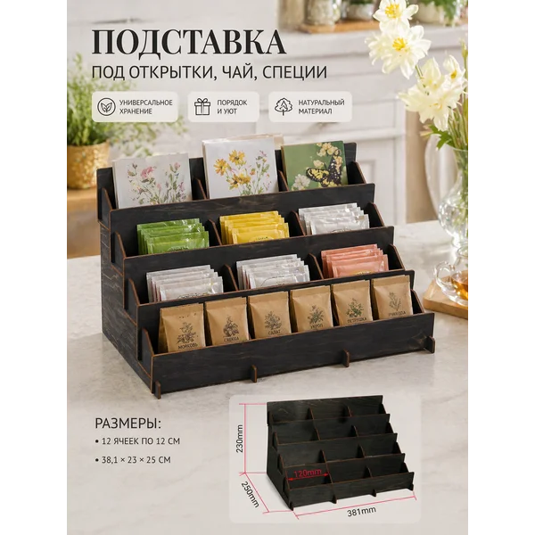Подставка под открытки с ячейками