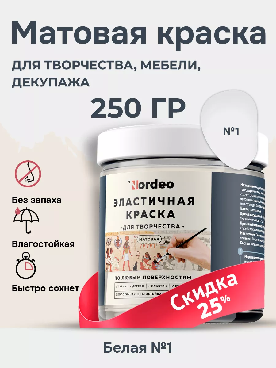 Краска белая матовая для мебели без запаха для кухни