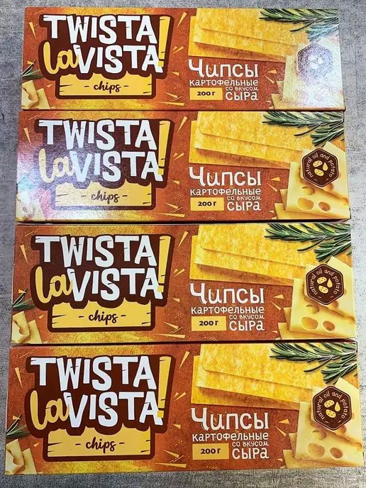 Twista la Vista Чипсы картофельные со вкусом "Сыр", 4 шт по 200 г, 4 шт, 200 г, фото 2