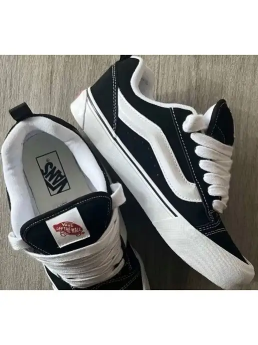 Vans Кеды KNU- Skool BLACK WHITE, черный, фото 6