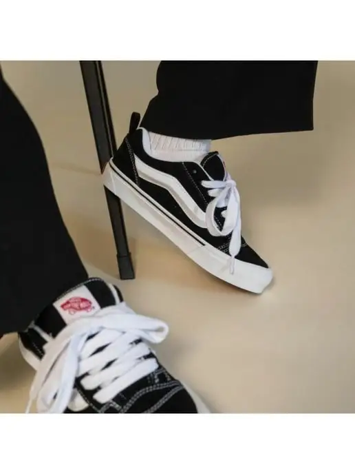 Vans Кеды KNU- Skool BLACK WHITE, черный, фото 8