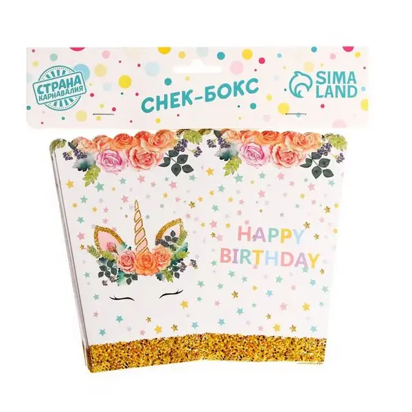 Снек-бокс "Единорожка", набор 6 шт.