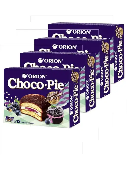 ОРИОН GROUP Печенье Orion Choco Pie Black Currant, 4 упак по 12 шт*30 г, 12 шт, 30 г, фото 2