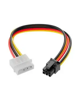 Кабель питания для видеокарты GPU 6Pin - 4Pin Molex (0,15м) GSMIN 169642086 купить за 487 ₽ в интернет-магазине Wildberries