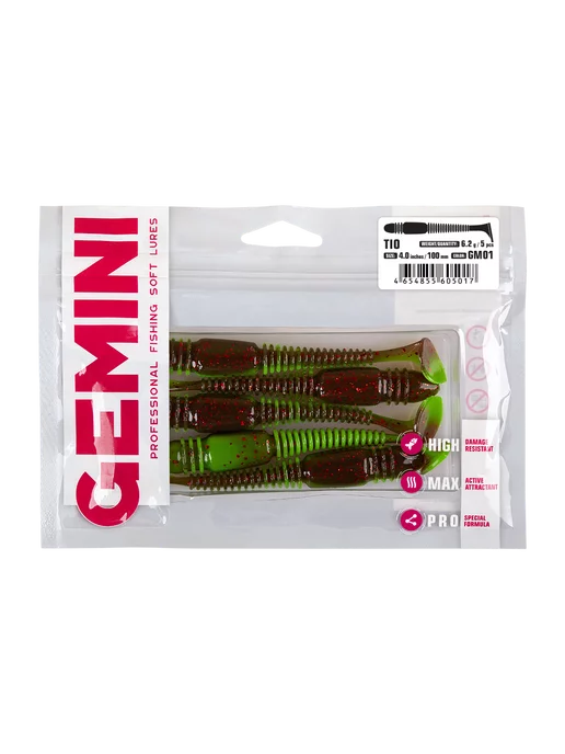 I AM Company Мягкая силиконовая приманка для рыбалки GEMINI TIO 100мм, зеленый, фото 2