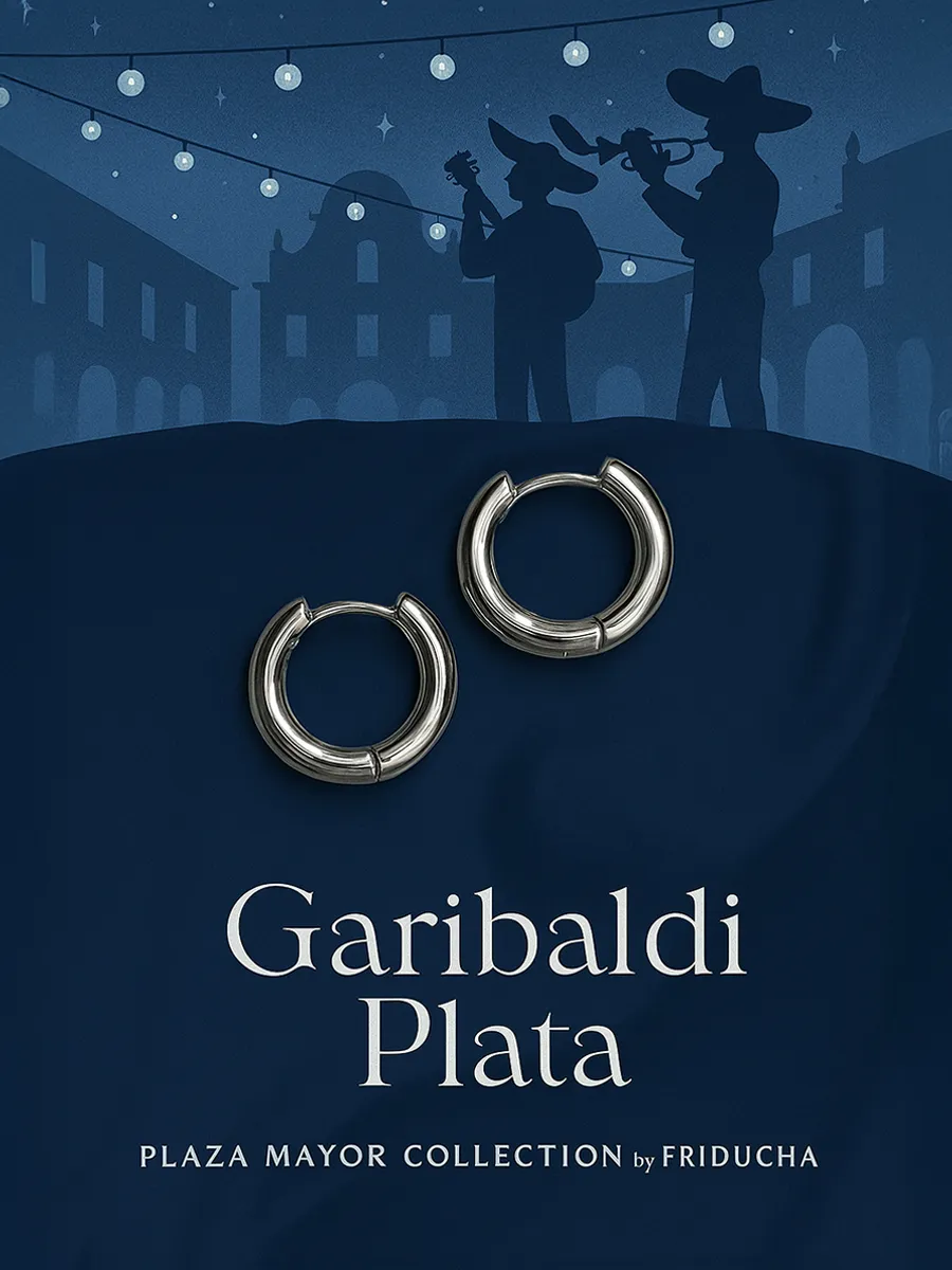 Серьги-конго Garibaldi Plata 17 мм, родий